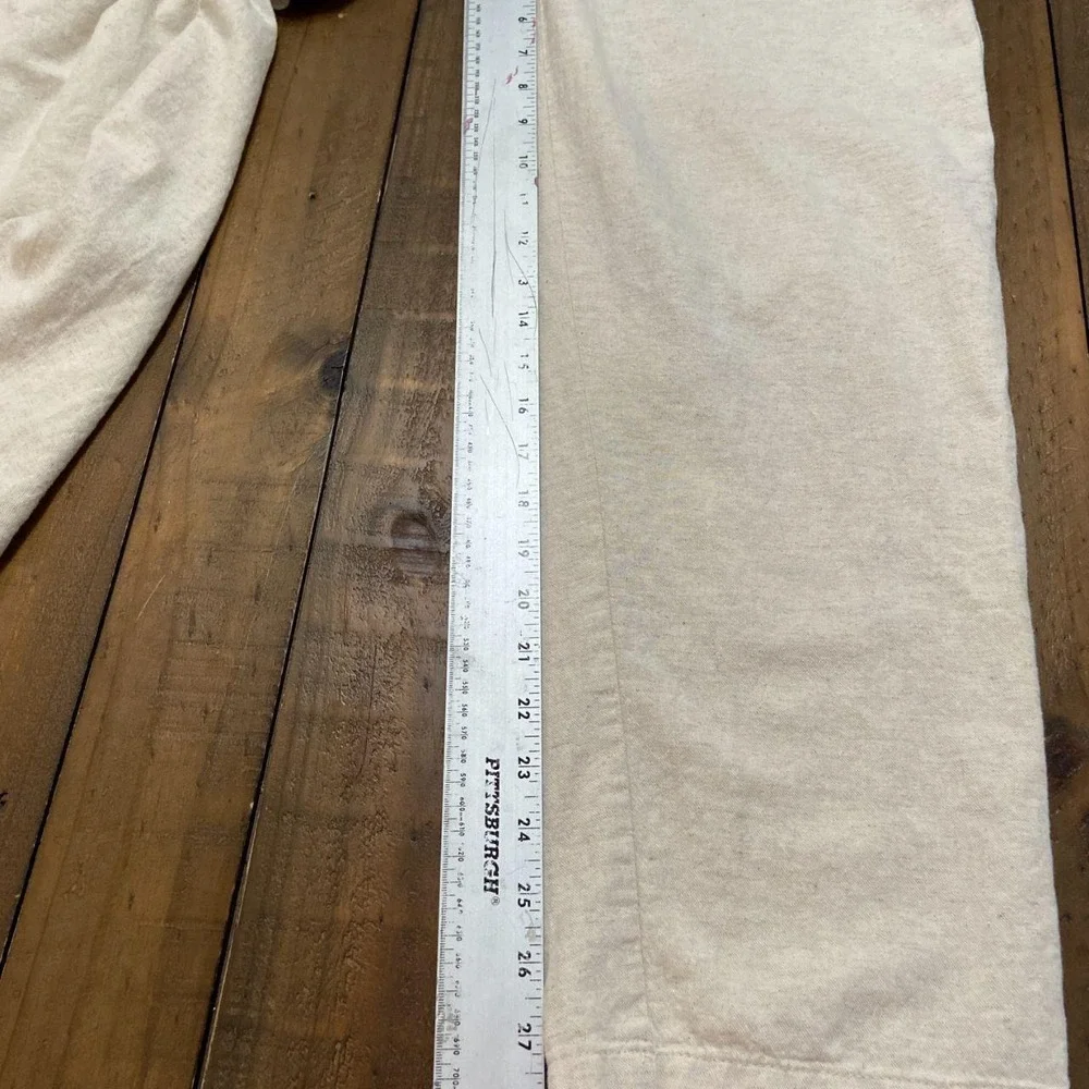 ZARA | Women's Cream & Tan  Cotton Linen Pants Size Large Drawstring